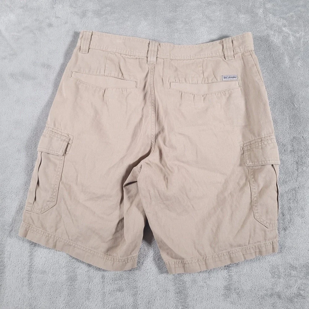 Columbia Cargo Shorts Mens 32 Tan Cobalt Lake Cotton‎ Utility Outdoor Hiking